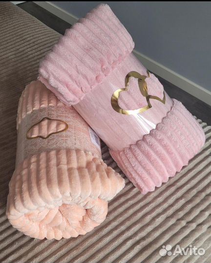 Плед 200х220 полоска, кубик