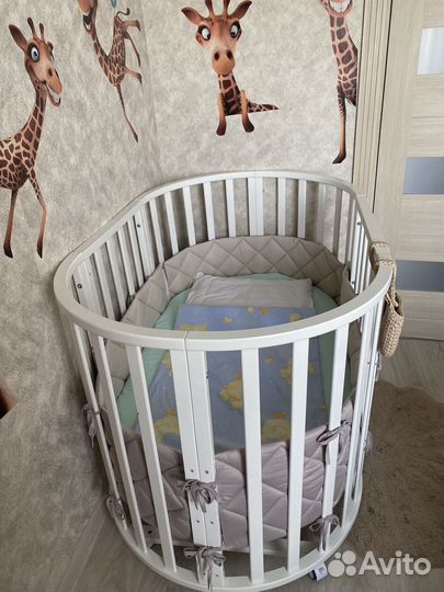 Детская кроватка круглая, овальная+ маятник