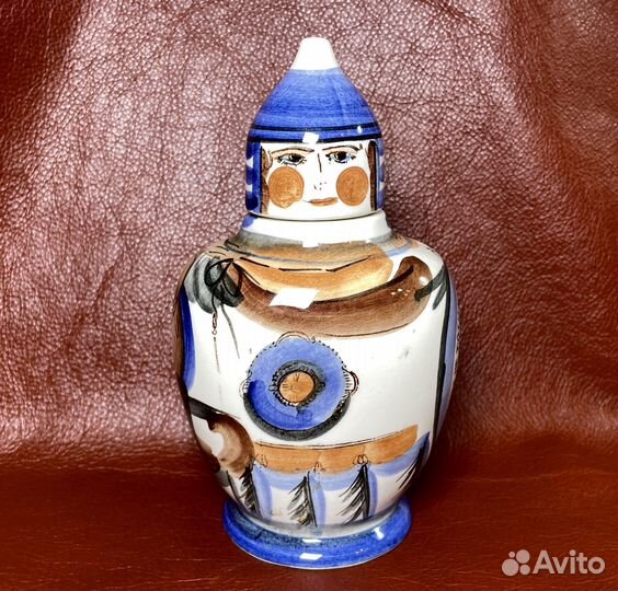 Чайница фаянсовая живописная зик Конаково