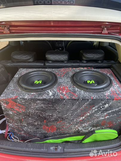 Комплект автозвука бу саб усилитель
