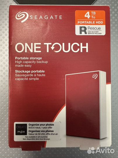 Внешний жёсткий диск Seagate one touch 4tb