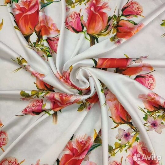 Искусственный шелк Армани принт