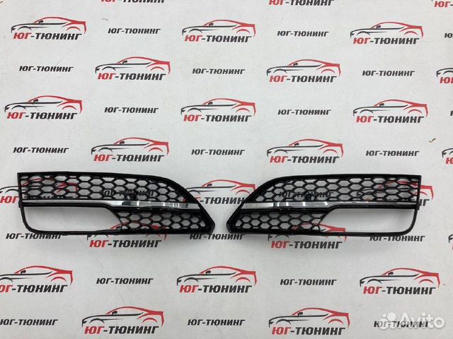 Вставки в передний бампер Audi A3 12-16 в стиле