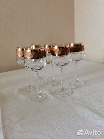 Бокалы для вина 150 мл и 90 мл богемия СССР