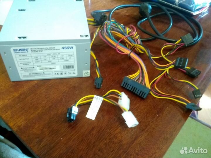Б/П Sven PU-450AN (450W) +Molex to 6 pin