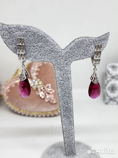 Серьги с кристалами swarovski