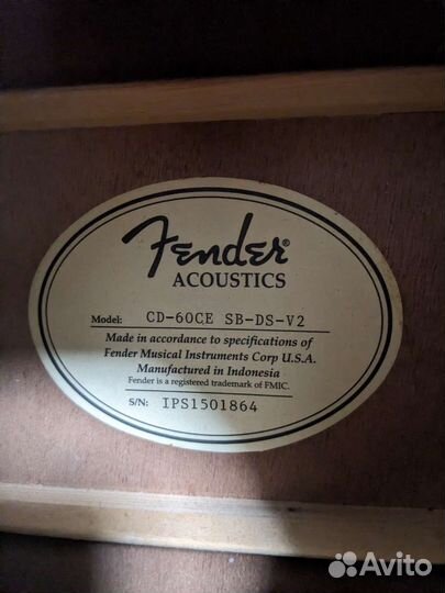 Электроакустическая гитара Fender CD-60CE