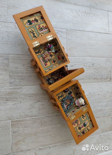 Шкатулка (дерево +ткань) hand made