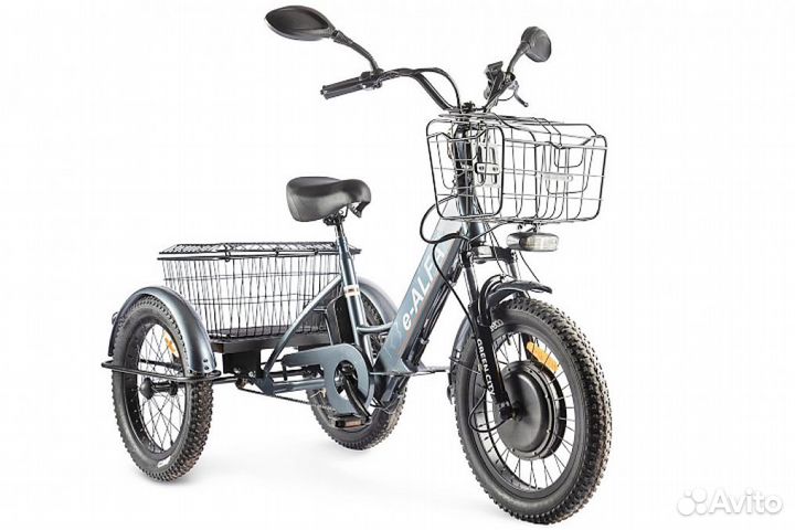 Электротрицикл green city e-alfa Trike Серебристый