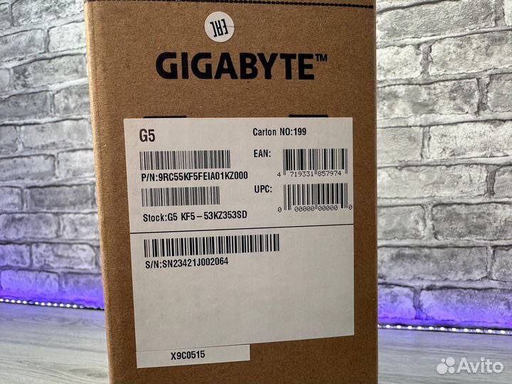 Новый Gigabyte i5-13500H / RTX 4060 на гарантии