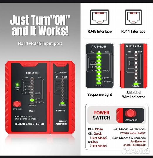 Тестер сетевого кабеля