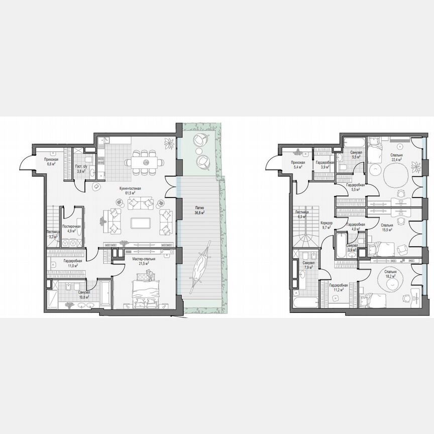 3-к. квартира, 243 м², 2/6 эт.