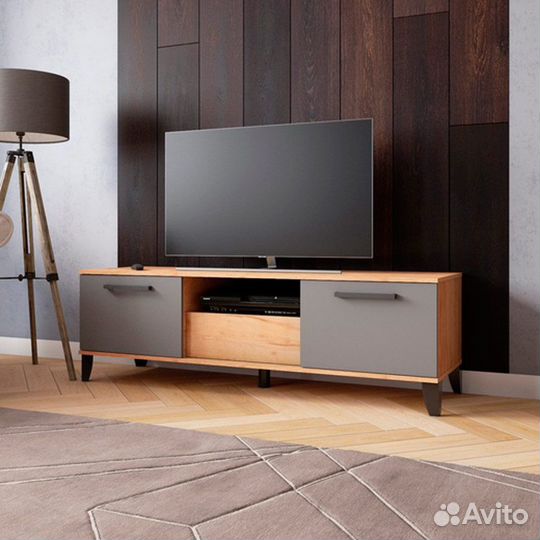 Тумба под тв твм-2 Дуб крафт золотой/Графит