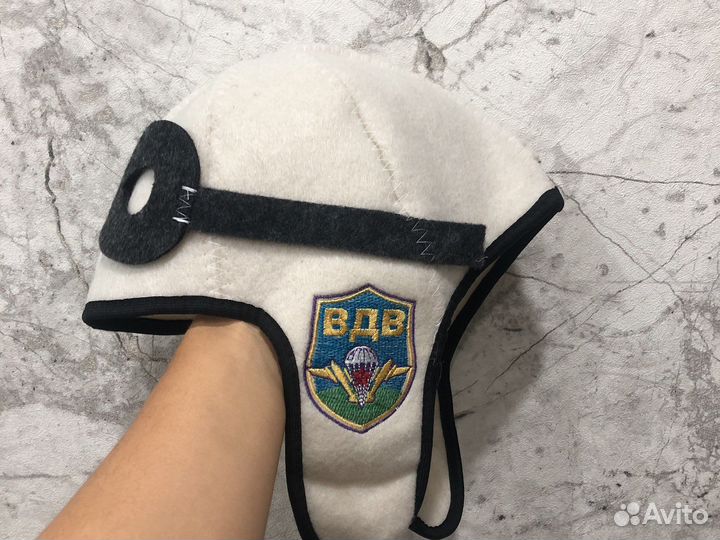 Шапка для бани и сауны с вышивкой вдв