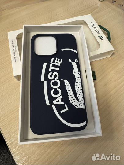 Lacoste Чехол для iPhone 15 Pro, силиконовый Liqui