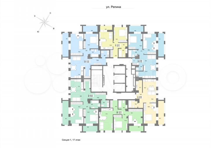 2-к. квартира, 76,6 м², 17/31 эт.