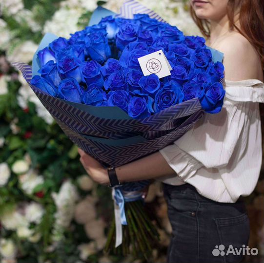 Синие розы. Букеты Цветы доставка