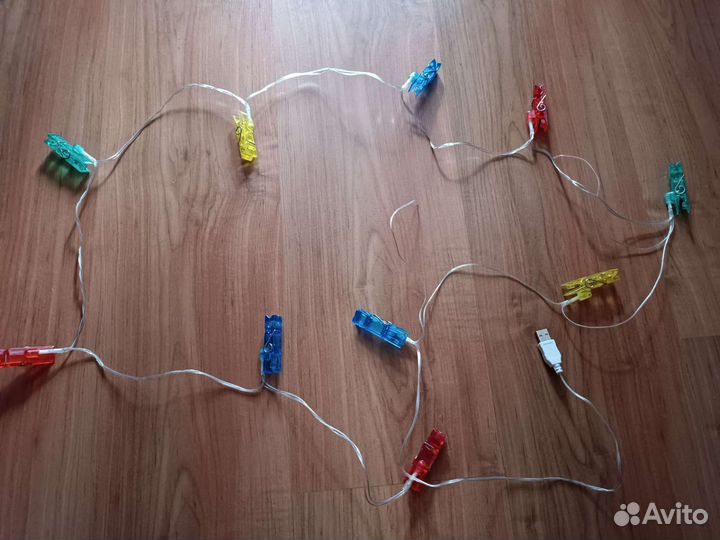 Гирлянда с прищепками для фотографий