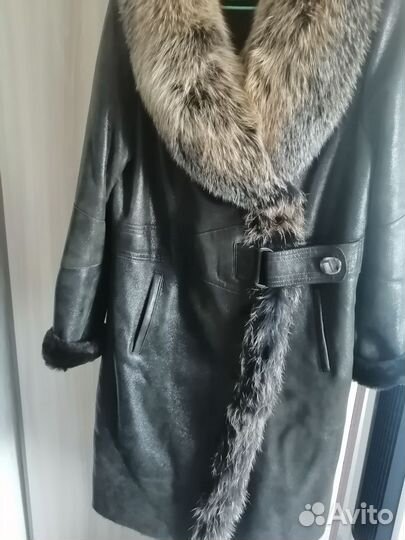 Дубленка натуральная женская с воротом р- 48-50
