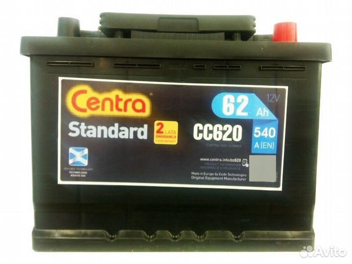 Аккумулятор Centra Standart CC620 62Ач R (e) 540A