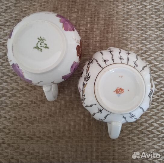 Чайница, молочники и сахарница фарфоровые
