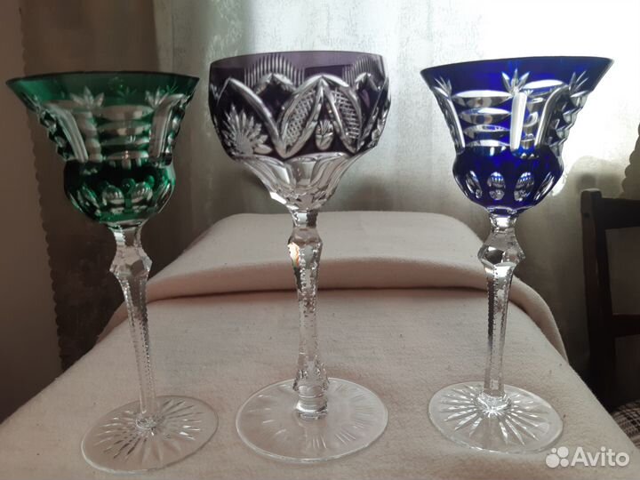 Бокалы цветной хрусталь