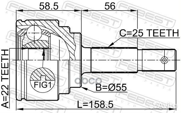 ШРУС nissan almera N16/classic B10 1.5-1.6 00-1