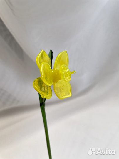 Нарцисс желтый 18-20 см художественное стекло