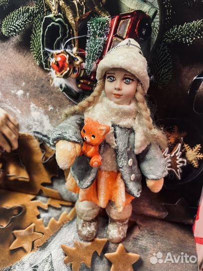 Ватная игрушка на ёлку