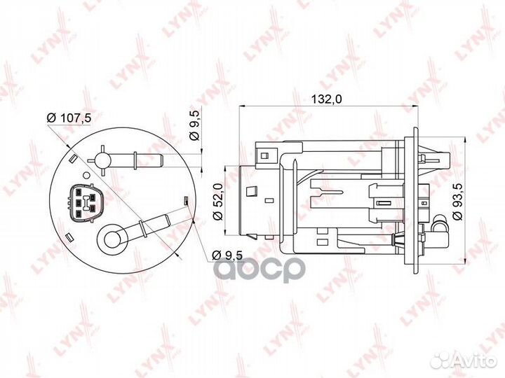 Фильтр топливный LF956M lynxauto
