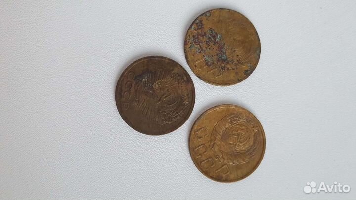 Монеты 5 копеек 1938 1946 1961 года