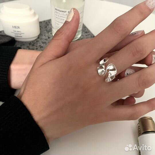 Кольцо безразмерное стиль Celine бижутерия