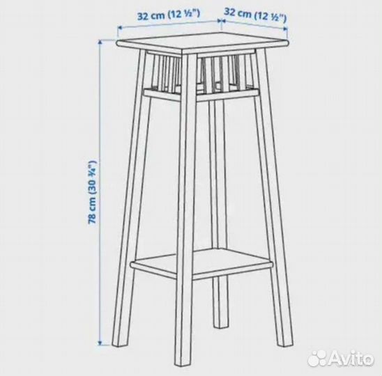 Пьедестал для цветов Икеа Лантив столик Lantiv