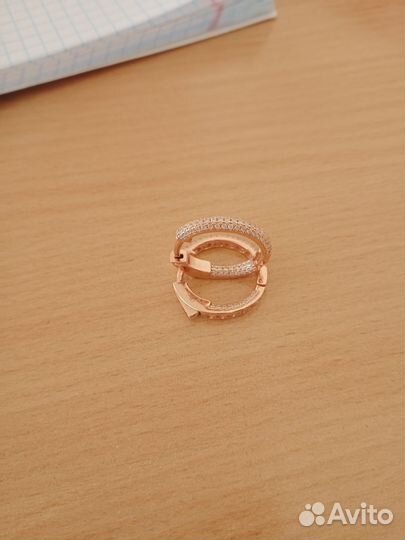 Серьги серебро в позолоте 925 пробы