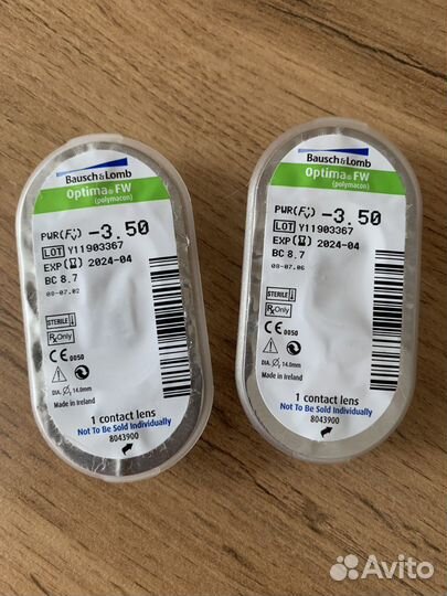 Линзы контактные optima -3,5