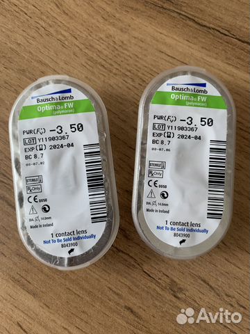 Линзы контактные optima -3,5