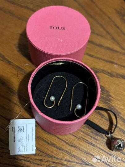 Новые серьги tous Nenufar из вермеля оригинал