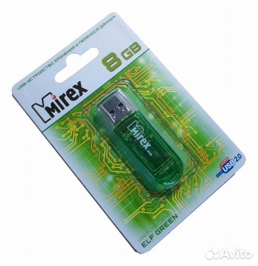 USB флешка Флешка 8 гб Mirex Elf Green