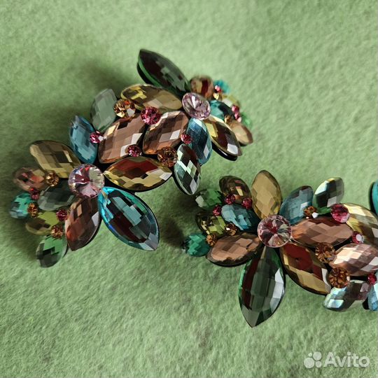 Заколка автомат для волос зажим кристаллы стразы