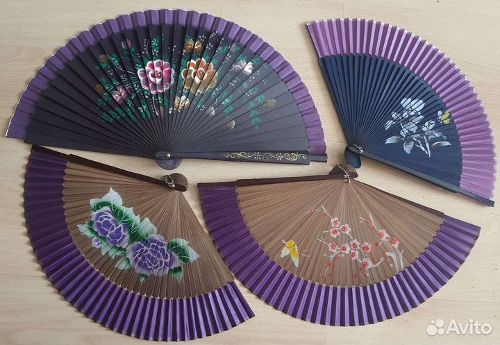 Веер деревяный для танцев,фен-шуй,Китай