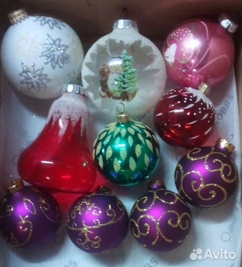 Стеклянные елочные игрушки ГДР Советских времен