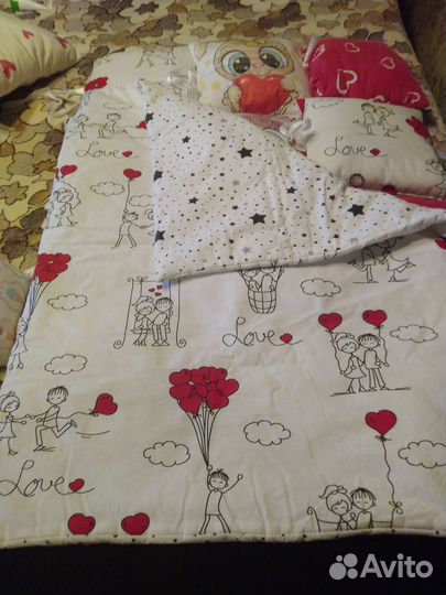 Комплект для детской кроватки бортики и балдахин