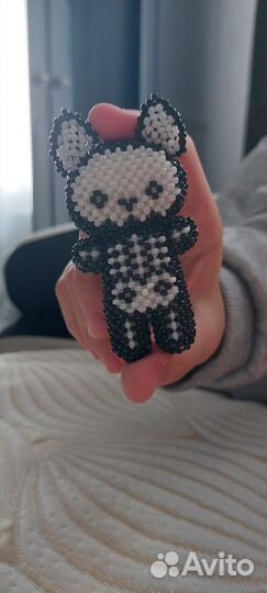 Амигуруми из бисера котик скелет