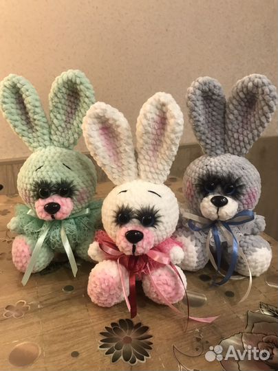 Плюшевый зайка ручной работы