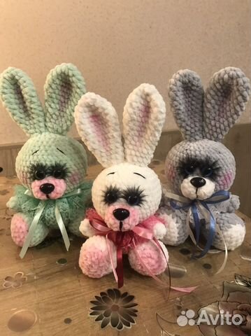 Плюшевый зайка ручной работы