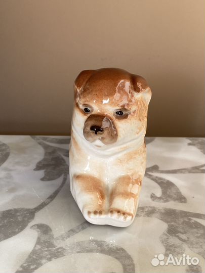 Старинная фарфоровая статуэтка чау-чау лфз 1976 г