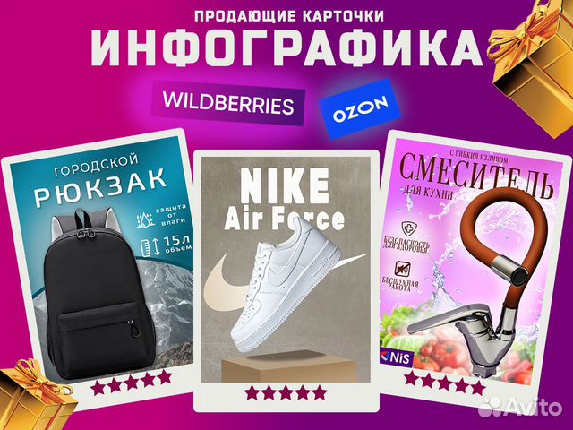 Инфографика для маркетплейсов Wildberries Ozon