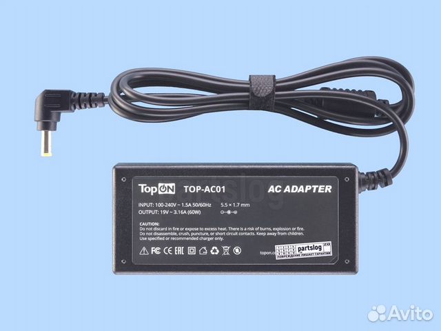 Блок питания для Acer 19V 3.16A 5.5x1.7mm 60W TopO