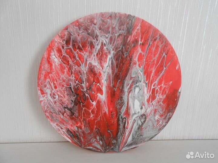 Картина акрил холст абстракция диаметр 40см