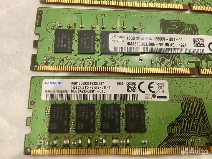 10шт DDR4 16Гб, 8Гб в ремонт
